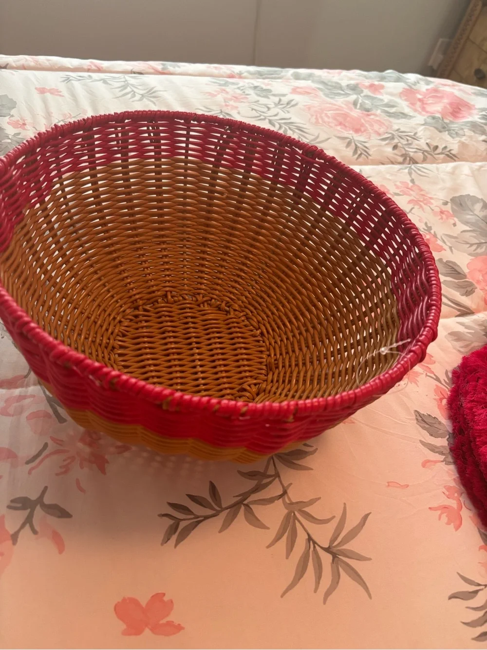 Pink and natural tone basket - Home Accents